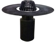 HL Renovační střešní vtok pro DN160 s asfaltovou manžetou, záchytný koš