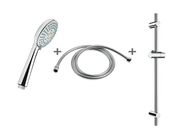 Jika Rio Sprchová sada s ruční Sprchou, průměr 10 cm, 3 proudy/hadice 170 cm/nástěnná tyč, chrom