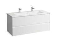 Laufen Pro X Umyvadlo Slim se skříňkou 120x50 cm, 2x otvor pro baterii, 2x zásuvka, bílá mat