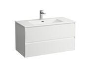 Laufen Pro X Umyvadlo Slim se skříňkou 100x50 cm, otvor pro baterii, 2x zásuvka, bílá lesk