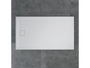 RONAL Livada RONAL sprchová vanička LIVADA z litého mramoru, obdélník 80x100x3,5 cm, bílá, sifon na kratší straně vaničky