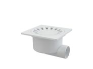 Alcadrain Podlahová vpust 150x150/50mm boční, mřížka, bílá, vodní zápachová uzávěra