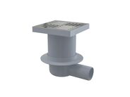 Alcadrain Podlahová vpust 150x150/50mm boční, mřížka, nerez, vodní zápachová uzávěra
