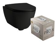 Laufen Pro X Combi Pack Compact závěsné WC 54x36 cm se sedátkem SoftClose, silent flush, Rimless, černá mat