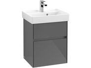 Villeroy & Boch Collaro Spodní skříňka 46x54,6x37,4 cm, box na doplňky L, 2x zásvuka ,Glossy Grey