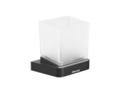 Ravak 10° Držák s pohárkem TD 210.20, matné sklo, černá