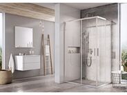 Ravak Blix Slim Čtyřúhelníkový sprchový kout BLSRV2K, 78,6-80x195 cm, lesklý hliník, dekor transparent