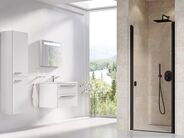 Ravak Chrome Sprchové dveře CSD1, 77,5-80,5x195 cm, černá, dekor transparent