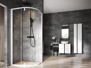 Ravak Nexty Čtvrtkruhový sprchový kout NSKK3, 97-99,5x97-99,5x195 cm, bílá, sklo transparent