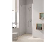 Kermi Raya jednokřídlé kyvné dveře, 86,8-90,8/200 cm, levé, stříbrná vysoký lesk - výprodej vzorku