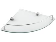 Aqualine RUMBA skleněná rohová police 250x42x250mm, čiré sklo