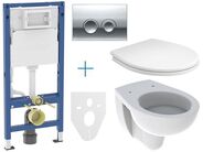 Geberit + Kolo Set předstěnové instalace DuofixBasic + klozet a sedátko Kolo Rekord + tlačítko Delta25, chrom lesk