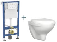 Geberit + Jika Set předstěnové instalace Duofix Delta + klozet a sedátko Jika Enigma + tlačítko Delta 01, bílá
