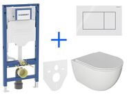 Geberit + kielle Set předstěnové instalace Duofix + rimless klozet a sedátko se SoftClose kielle Oudee + tlačítko Sigma01 Square, bílá