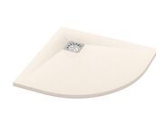 RONAL Dune Čtvrtkruhová sprchová vanička 90x90 cm, litý mramor, písková