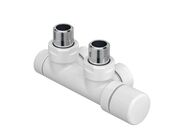 Zehnder příslušenství rohová armatura Set P, 1/2, s regulační hlavicí vpravo, přívod vpravo, rozteč 50 mm, bílá