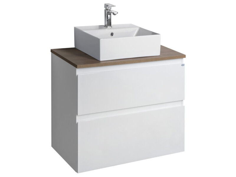 Aqualine ALTAIR sestava koupelnového nábytku, š. 67,6 cm, bílá/dub emporio