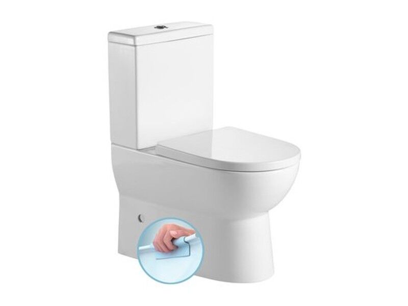 Aqualine JALTA WC kombi, Rimless, spodní/zadní odpad, bílá