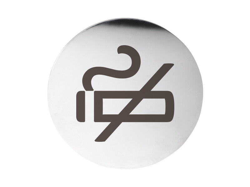 Bemeta Home piktogram -  kouření zakázáno, kruh, nerez lesk      