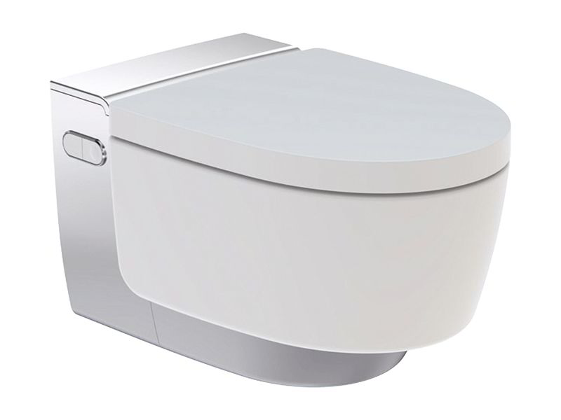 Geberit AquaClean kompletní závěsné WC Mera Comfort 59 cm, pochromovaná lesklá