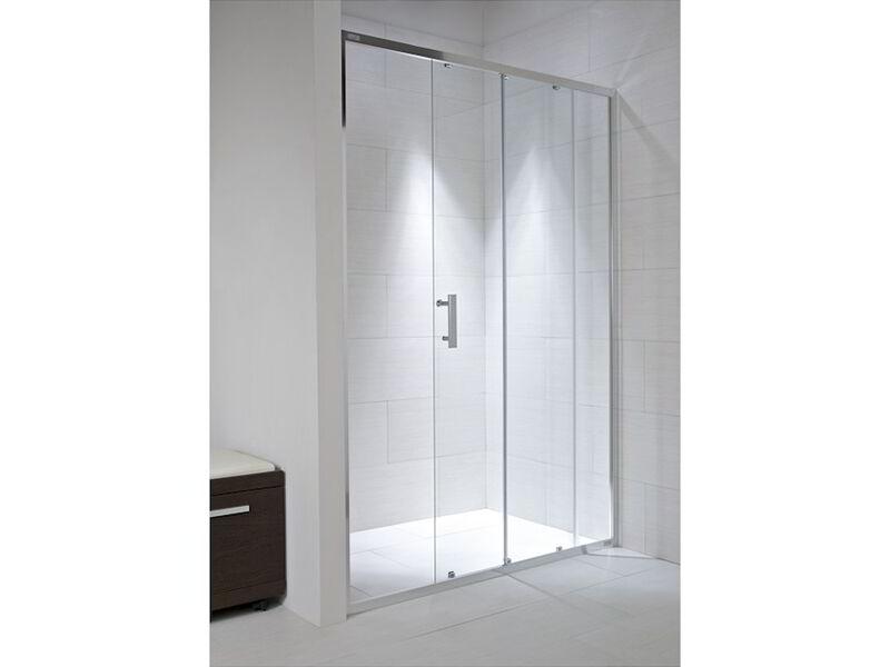 Výprodej - Jika Cubito Pure sprchové dveře 100x3x195 cm, 1 posuvný segment, 1 pevný segment, levé/pravé, stříbrný profil, sklo arctic