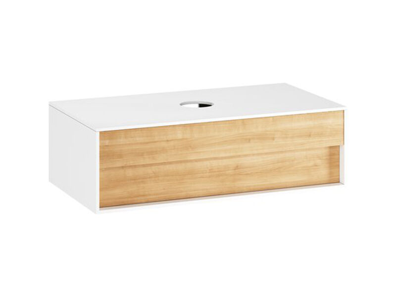 Ravak Step skříňka pod umyvadlo na desku SD, 100x54x30,5 cm, bílá/dub