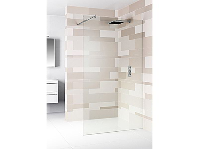Riho Scandic Flat S400 volně stojící sprchová zástěna, 135x200 cm, lesklý chrom, dekor transparent