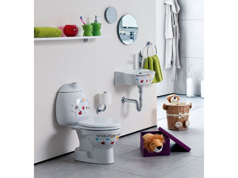 Sapho Kid - WC enfant à poser avec réservoir, évacuation verticale, imprimé  en couleur CK301.400.0F