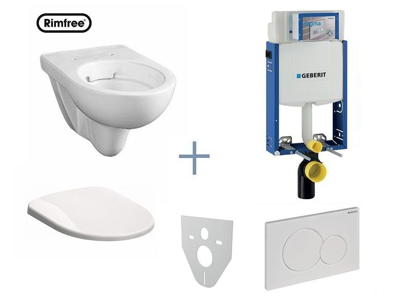 Geberit Kombifix - Sada pro zavesne WC + klozet a sedatko Kolo NOVA PRO ...