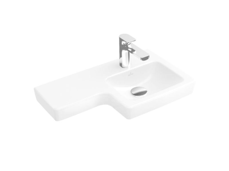 Výprodej - Villeroy & Boch Subway 2.0 nástěnné umyvadlo 63x33,5 cm, pravé, bez přepadu, CeramicPlus, bílá alpine